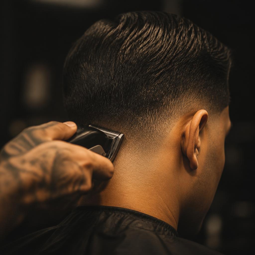 Skin fade close-up